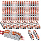 YSWOVUO Kabelverbinder, 50 Stück Durchgangsverbinder, SPL-1 Kabelklemmen Elektro, 4mm² Leiter...