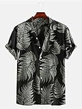 KSKAN Hawaii Hemden,Große Größe Herren Hawaii Hemd Palmblatt Print Shirt Funky Sommer Kubanisches...