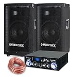 McGrey PA Komplettset DJ Anlage PowerDJ-1000 (System mit Partyboxen, Lautsprecher, 2x 300 Watt,...