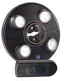 Luminea Sonnenschirmleuchte: LED-Schirmleuchte mit 4 dreh- & dimmbaren Spots, 200 lm, Fernbedienung...