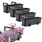 KADAX Blumenkasten-Set, Balkonkasten Set aus Kunststoff, Pflanzkasten für Blumen und Kräuter,...