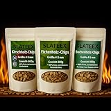 SLATEEX 3er-Set Räucherholz Buche, Eiche & Kirsche – BBQ Räucherchips für Smoky Einsatz & Grill...