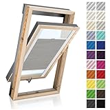 Estika Custom Dachfenster Plissee - nach Maß - Premium Kollektion 23 Stofffarben - Breite 30-120...