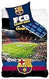 BERONAGE Wende-Bettwäsche FC Barcelona Camp NOU Bordeaux/blau 100% Baumwolle - Linon/Renforcé -...