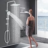 Cesinkin Duschset ohne Armatur Regendusche Duschsystem mit Übergröße 30X20cm Überkopfbrauseset...