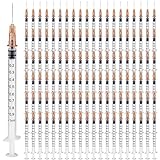 100 Stück Spritze, Vegena 1 ml Spritzen Set Plastiktube spritzen mit nadel Einwegspritzen Klein...