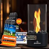 GLANZFEUER® Tischkamin - Premium Bio Ethanol Tischkamin - Tischfeuer Outdoor & Tischfeuer Indoor -...