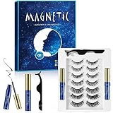 Magnet Wimpern mit Eyeliner,Künstliche, Magnetisch Wasserfest, 3D Magnetwimpernset, Magnetic...