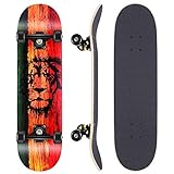 WeSkate Skateboard Komplettboard 79x20cm Holzboard mit ABEC-11 Kugellager 31 Zoll 7-lagigem...