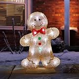 Festive Lights LED Weihnachtsfigur aus Acryl Lebkuchen weiße LEDs batteriebetrieben Beleuchtung mit...