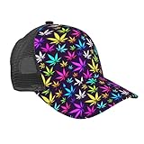 ZORIN Unisex Baseballkappe, mehrfarbig, Cannabisblatt, 3D, verstellbar, für Erwachsene, modische...