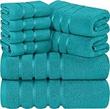 Utopia Towels - 8er-Pack Handtuch-Set mit Aufhängeschlaufe aus 97% Baumwolle, saugfähig und...