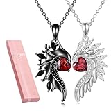 NJCXOLA 2 Stück Herz Pärchen Halskette, Magnetische Halskette für Paare, für Freund, Freundin,...