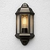 CGC Lighting Außenwandleuchte, schwarz, traditionelles Vintage-Laternenlicht, Netzbetrieb, E27...