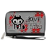 Skelanimals Geldbörse mit Reißverschluss, Skelanimals Jae the Wolf Love Never Dies Pose Grau...