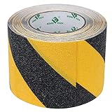 Antirutsch Streifen, 100mmx10m, schwarz-gelb, rutschhemmendes Klebeband Grip Tape für für...