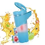 Tragbarer Entsafter, Tragbarer Mixer, Mixerflasche 460 Ml mit 6 Klingen für Fitnessstudio, Reisen,...