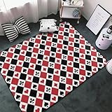 Teppich für Wohnzimmer, Schlafzimmer, Spielkarten, weicher Überwurf, waschbar, 7,6 x 12,7 cm,...