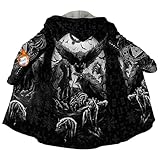 Rabe Wikinger Design Mantel mit Mystischer Nordischer Mythologie - Mittelalter Cape 3D-Allover-Druck...