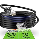 Cat 6 Ethernet-Kabel, 30 m, für den Innen- und Außenbereich, Cat6-Ethernet-Patchkabel, 10 Gbit/s,...