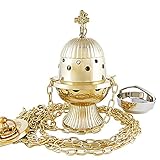 Gcljlmy Weihrauchfass Messing Handarbeit Geschenk Weihrauchgefäß Weihrauchbrenner 2973 (Gold)