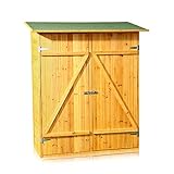 Melko Gerätehaus aus Fichtenholz mit Bitumendach Gartenschrank 162 x 140 x 75 cm Geräteschrank...