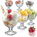 KADAX Eisbecher Glas Set, Eisschalen, Dessertgläser mit Fuß, Eisgläser, Dessertschalen für...