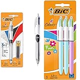 BIC 4 Farben Kugelschreiber Set 4 Colours 3+1HB, mit Bleistift, 1er Pack, inkl. 12 Bleistiftminen,...