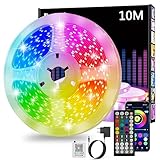 Led Strip 10m, RGB Led Streifen, Bluetooth Smart Led Band Selbstklebend, Led Leiste mit...