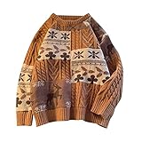 Norweger Pullover Herren Strick, Strickpullover Herren Oversize Langarm Pulli Rundhals Modische...