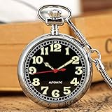 YIHANSS Mechanische Taschenuhr mit automatischem Selbstaufzug und leuchtendem Ziffernblatt und...