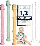 Beißröhrchen Zahnungshilfe Beißring Baby Bpa-Frei Silikon 3 Stück Us-Cpc Zugelassene Greifling...