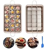 IVEOPPE Brownie Backform Backblech Brownie, mit Trennwänden und Spatula, 31 * 20 * 3.7 cm,...