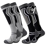 Effeet 2 Paar Skisocken aus Merinowolle für Herren Damen, Warme Gepolsterte Thermosocken Weich...