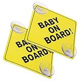 cobee Baby an Bord Auto Warnschilder, 2 Stück 12,7 x 12,7 cm Sicherheits Autoschild mit doppelten...