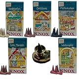 Knox Weihnachtsbäckerei Räucherkerzen Größe M – 24 Stück – Winterapfel, Vanillekipferl,...