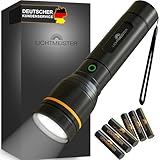 LICHTMEISTER® Taschenlampe (500 Lumen mit AAA Batterien) - Taschenlampe LED - LED extrem Hell