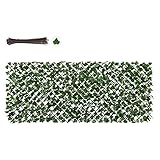 Sekey Efeu Sichtschutz mit Kabelbinder, künstliche Hecke Sichtschutz Ohne Bohren, Balkon...