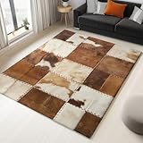 Patchwork Teppich Dunkelgelb 90 x 150 cm– Moderner Teppich für Wohnzimmer, Esszimmer &...