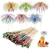 Abeillo 50 Stück Cocktail Picks, 23cm lang Cocktailspieße, Neue Doppelschicht mehrfarbig Cocktail...