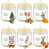 Weihnachtskerzen aus Glas für Frauen,6 Pack Duftkerzen Set,Natürliches...