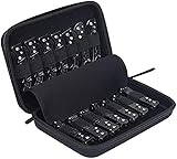 Messertasche für Butterfly Taschen Messer,Schwarz Messerkoffer mit 11 Steckplätzen,Messertasche...