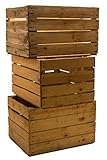 Kistenkolli Altes Land 3 Stück massive Obstkisten Weinkisten Apfelkisten Holzkisten Shabby Vintage...