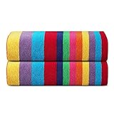 Sweet Needle Strandtücher – Multi Cabana Stripe Classic, 100% Baumwoll-Frottee, ringgesponnenes...