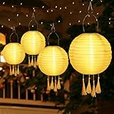 IEEILULU Lampions Solar Außen, Nylon Hängende Gartenlaterne Solar, Solar Lampion Boho Style...