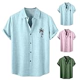Hawaii Hemd Herren Kurzarm,Hawaiihemd Herren mit Tasche Button Down Kurzarmhemd Sommer Locker Casual...