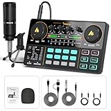 Maono DJ Controller mit Soundkarte und DJ Mischer, AM200S1 All In One DJ Mischpult Audio Interface...