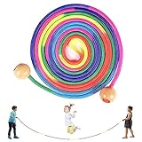 Qetlavee Springseil Kinder, 5 M Langes Springseil,Seilspringen für Mehrspieler, Kinderspiele für...