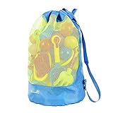 Strandspielzeug Tasche Strandtasche Mesh Beach Bag EocuSun für Sandspielzeug Wasserspielzeug...