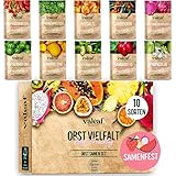 valeaf Obst Samen Set I 10 Sorten Obstsamen I Premium Saatgut Obst I Pflanzen Set inkl. Obst Samen I...